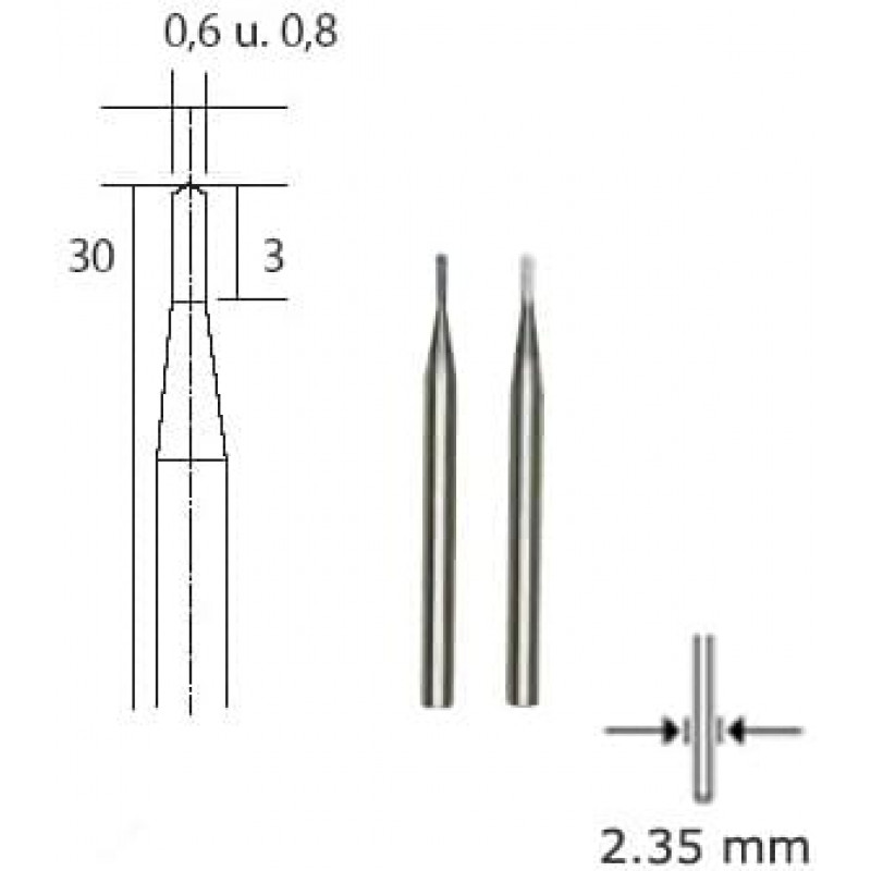 Proxxon Tungsten Milling Drills 0,6 and 0,8mm 28321